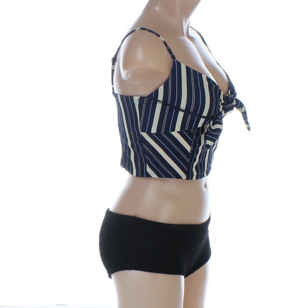 Angie Striped Blouse Tank, Tie Front NWT - Picture 2 of 11